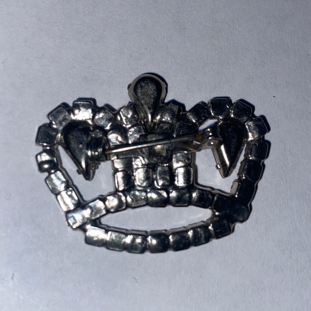 Vintage Rhinestone Crown Brooch - Picture 3 of 4